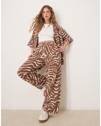 ASOS - Cheesecloth Pull On Trousers With Raw Edge Detail Co-ord - Lyst