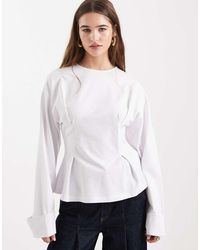 ASOS - Cinch Waist Deep Cuff Long Sleeve Tee - Lyst