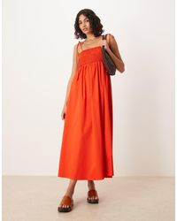 ASOS - Shir Bust Cotton Poplin Midi Dress - Lyst