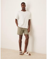 ASOS - Slim Mid Length Linen Blend Bermuda Shorts - Lyst