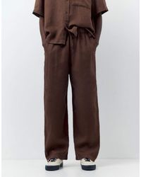 Pull&Bear - Broek Van 100% Linnen - Lyst