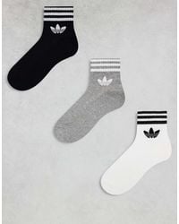 adidas Originals - Adicolor Trefoil 3 Pack Ankle Socks - Lyst