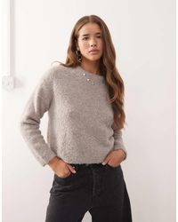 Noisy May - Loose Crew Neck Knit Sweater - Lyst