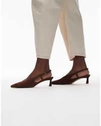 & Other Stories - Chaussures pointues en daim à talon et bride arrière - marron - Lyst