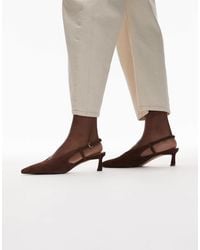 & Other Stories - – spitze slingback-schuhe aus braunem wildleder mit absatz - Lyst