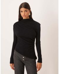 ASOS - Grown On Neck Pleat Detail Super Soft Top - Lyst