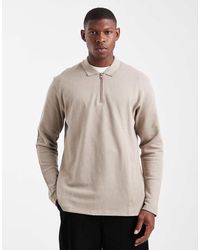 JJ Rebel - Long Sleeve Textured Polo - Lyst
