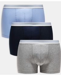 ASOS - 3 Pack Trunks With Stripe Waistband - Lyst