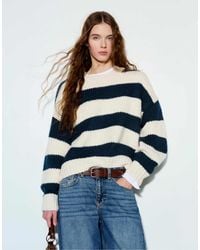Pull&Bear - – gestreifter grobstrick-pullover - Lyst