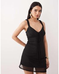 ASOS - Square Neck Skinny Strap Cami Top With Lace Trim - Lyst