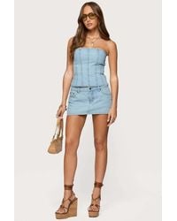Edikted - Camelia Denim Mini Skort - Lyst