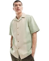 ASOS - Short Sleeve Relaxed Revere Denim Shirt - Lyst