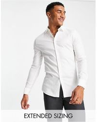 ASOS - Formal Skinny Fit Oxford Shirt With Double Cuff - Lyst