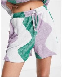Damson Madder - Wave Print Towelling Co-ord Shorts - Lyst