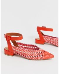 ASOS Lillie - Flache Ballerinas mit Webdesign - Rot