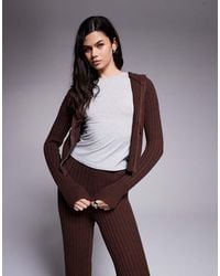 River Island - Cable Knit Loungewear Hoodie Co-ord - Lyst