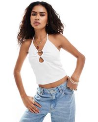 Noisy May - Top Met Hartvormig Ringdetail - Lyst