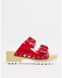 Calvin Klein – Vancy – e Clogs mit dicker Profilsohle - Rot