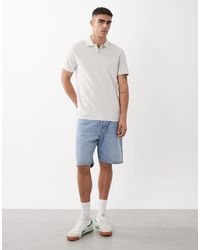 ASOS - Polo Gris Claro Básico De Corte Estándar De Piqué Essentials - Lyst