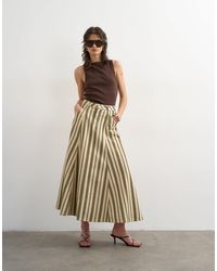TOPSHOP - – maxirock aus denim mit ziernaht und streifen - Lyst