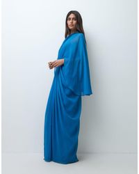 ASOS - Draped Cape Bodice With Skirt And Open Back With Tassel Detail Maxi Dress - Lyst