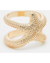 ASOS - Anillo Texturizado Con Diseño De Estrella De Mar De - Lyst