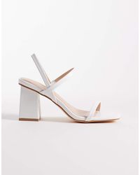 London Rebel - Ash Strappy Mid Block Heeled Sandals - Lyst