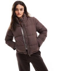 Threadbare - Piumino Taglio Corto Con Zip E Maniche Rimovibili - Lyst