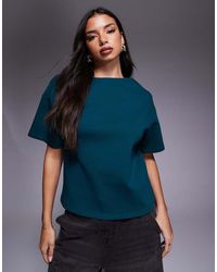 ASOS - Boat Neck Half Sleeve Fitted Top - Lyst