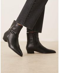 ASOS - Albie Flat Pointed Ankle Boots - Lyst