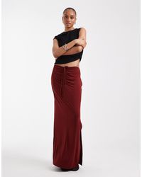 Vero Moda - Slinky Ruched Front Maxi Skirt - Lyst