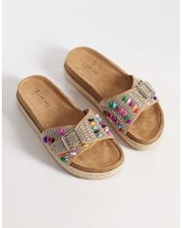SIMMI - Simmi London Mandy Single Buckle Sandals With Beads - Lyst