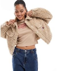 Tommy Hilfiger - Faux Shearling Cropped Jacket - Lyst