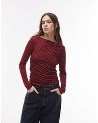 TOPSHOP - Long Sleeve Shir Top - Lyst