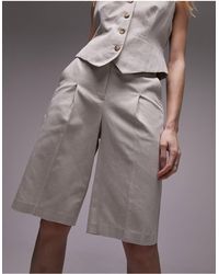 TOPSHOP - Co-ord Premium Heavy Linen Shorts - Lyst
