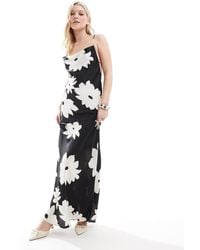 Object - Satin Low Cross Back Maxi Dress - Lyst