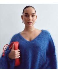 ARRANGE - Curve Premium Oversized Mohair Rich V-neck Sweater - Lyst