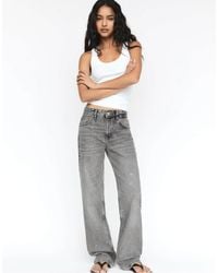 Pull&Bear - Jean baggy droit à strass - Lyst