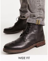 Red Tape - Wide Fit Lace Up Brogue Boots - Lyst