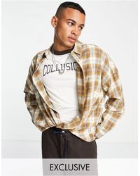 Collusion Drop Shoulder Oversized Check 