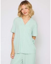 Loungeable - Rib Short Sleeve Traditional Shirt And Long Pant - Lyst