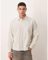SELECTED - Oversized Boxy Gestreept Overhemd - Lyst