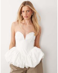ASOS - Satin Bubble Peplum Top - Lyst