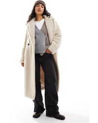 Manteau oversize motif pied de poule Bershka Lyst