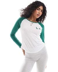 Cotton On - Cotton On Raglan Long Sleeve Sleep Top With La Graphic - Lyst