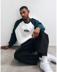 ASOS - Extreme Oversized Crew Neck With Contrast Sleeve And Pigment Print - Lyst