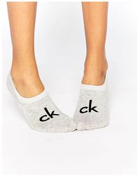 Calvin Klein – Retro-Füßlinge mit Logo - Grau
