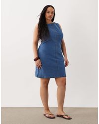 white christmas dresses Rhinestone Croc Effect Denim Mini Dress – self-portrait-US main image 0