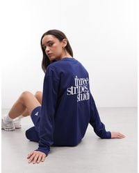 adidas Originals - Three Stripes Studios Long Sleeve Top - Lyst