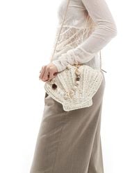 ASOS - Straw Shell Bag With Resin Handle And Detachable Cross Body Strap - Lyst
